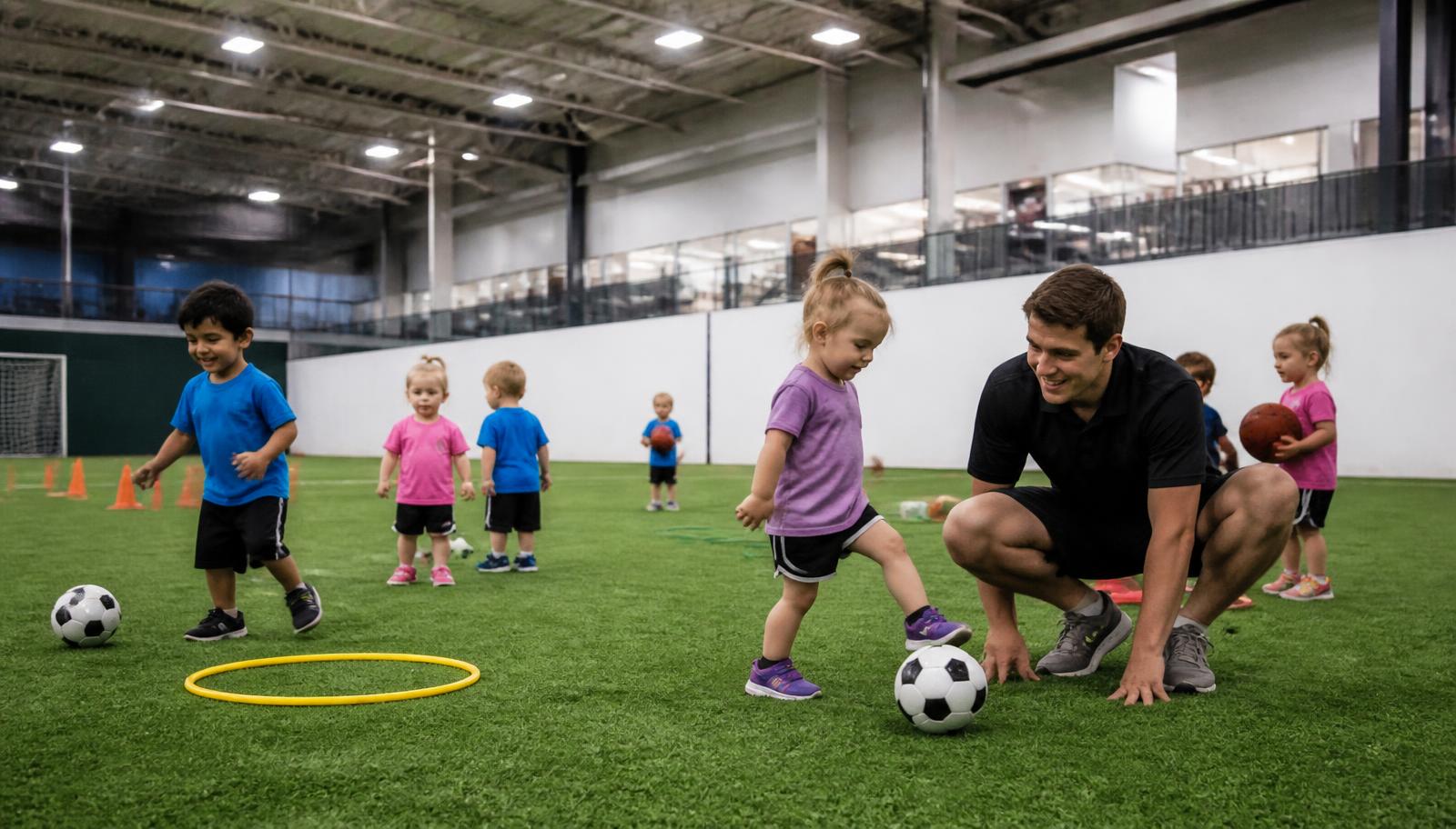 Happy Feet Multi-Sports (Pre-School) at PSA Sports Club - athletes mid-action
