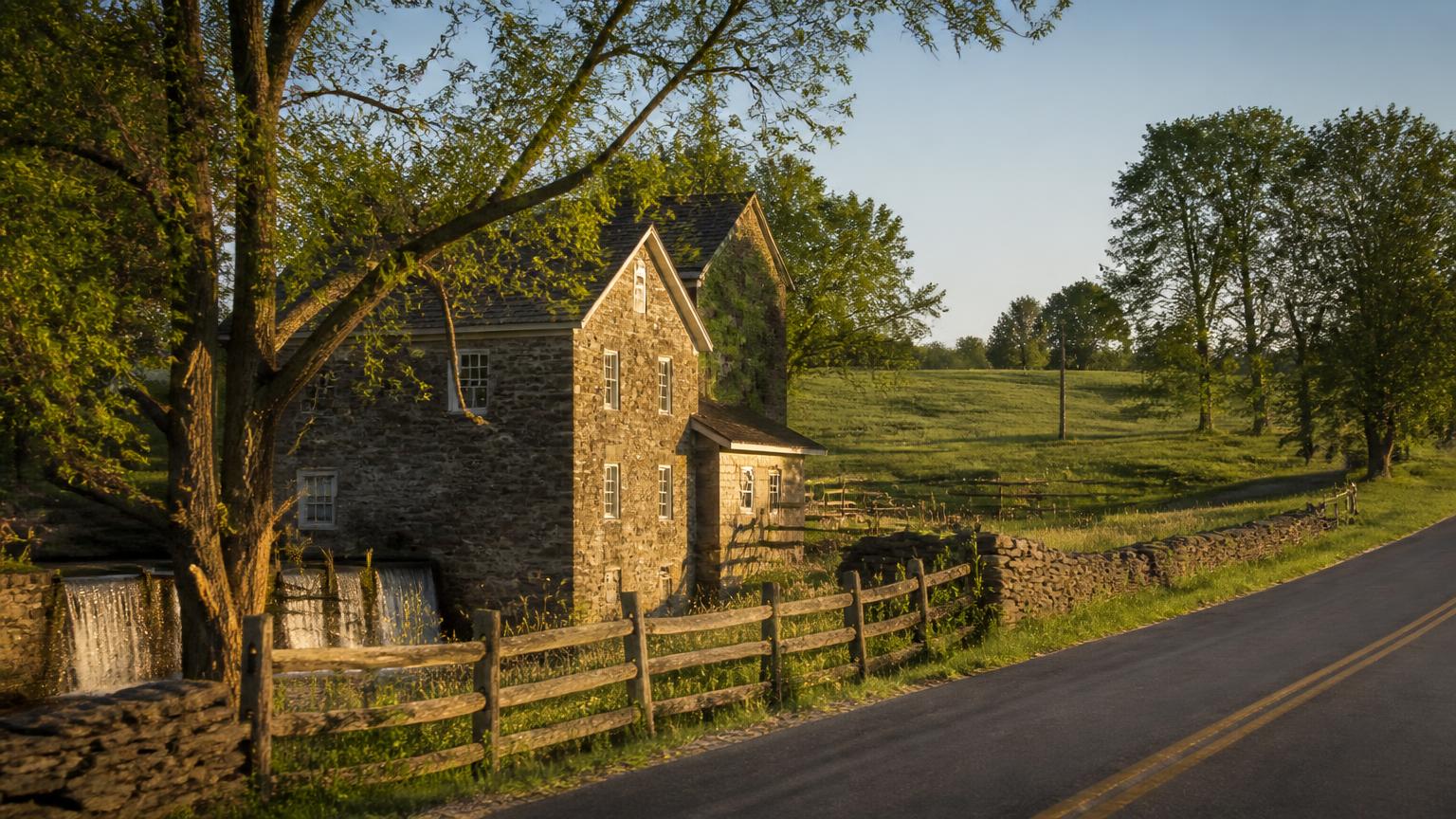 The historic stone mill and countryside around Aldie - PSA Sports Club serves Aldie, VA