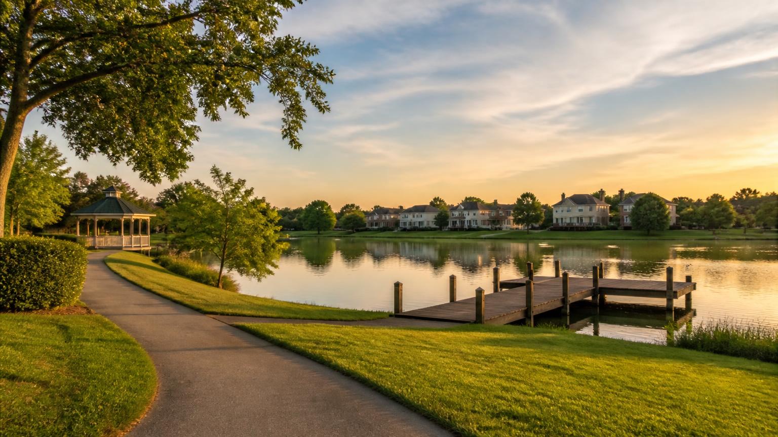 A community lake and park in South Riding - PSA Sports Club serves South Riding, VA